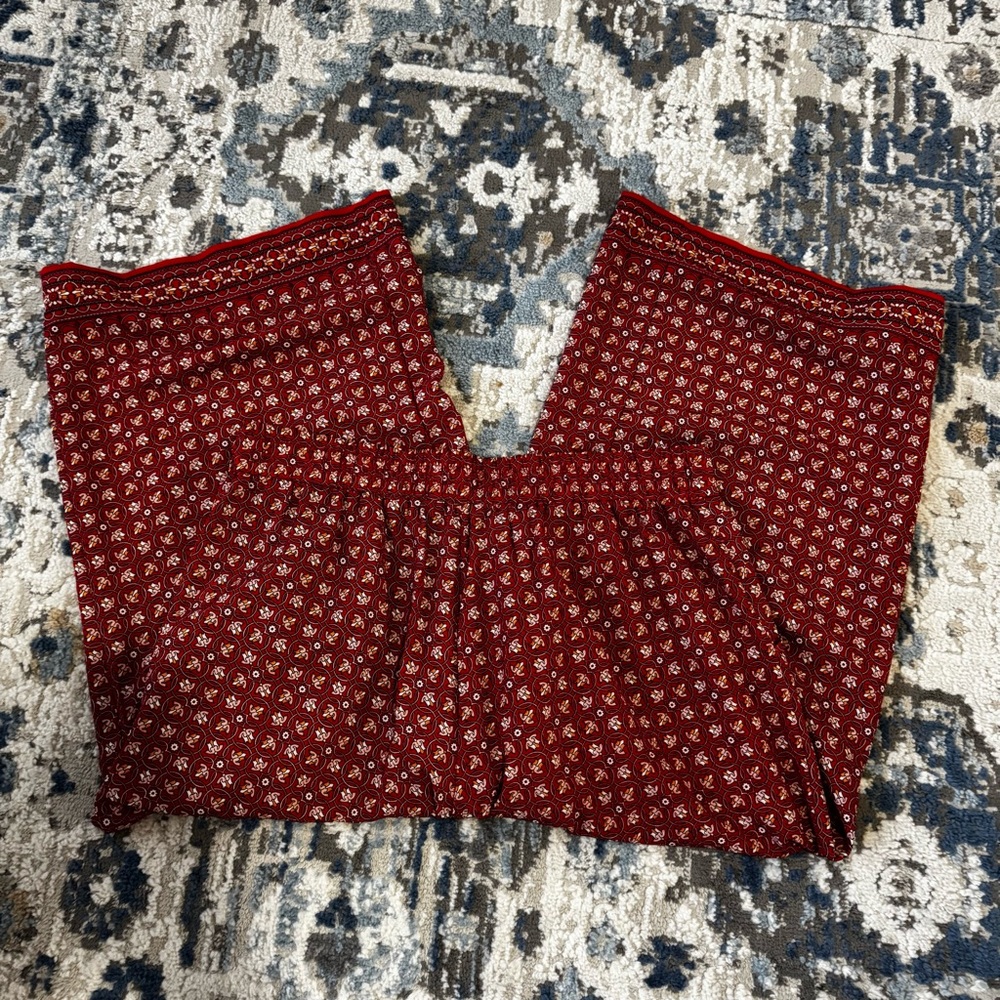 Max Studios Red Patterned Wide-Leg Pants - image 5